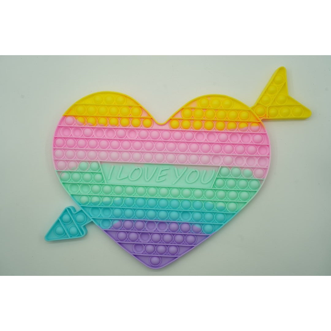 Jucarie antistres din silicon Pop it now, Inima, multicolor, urias, model 3 - vivimall.ro