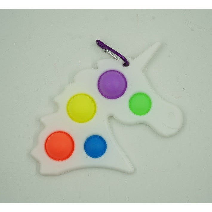 Jucarie Antistres Vivimall - Fidget Toy, Simple Dimple, Unicorn, Alb - vivimall.ro