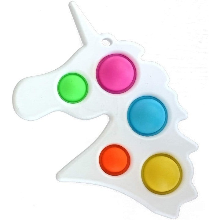 Jucarie Antistres Vivimall - Fidget Toy, Simple Dimple, Unicorn, Alb - vivimall.ro