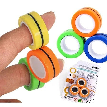 Jucarie antistres Vivimall, inele magnetice, 3 piese, Multicolor - vivimall.ro