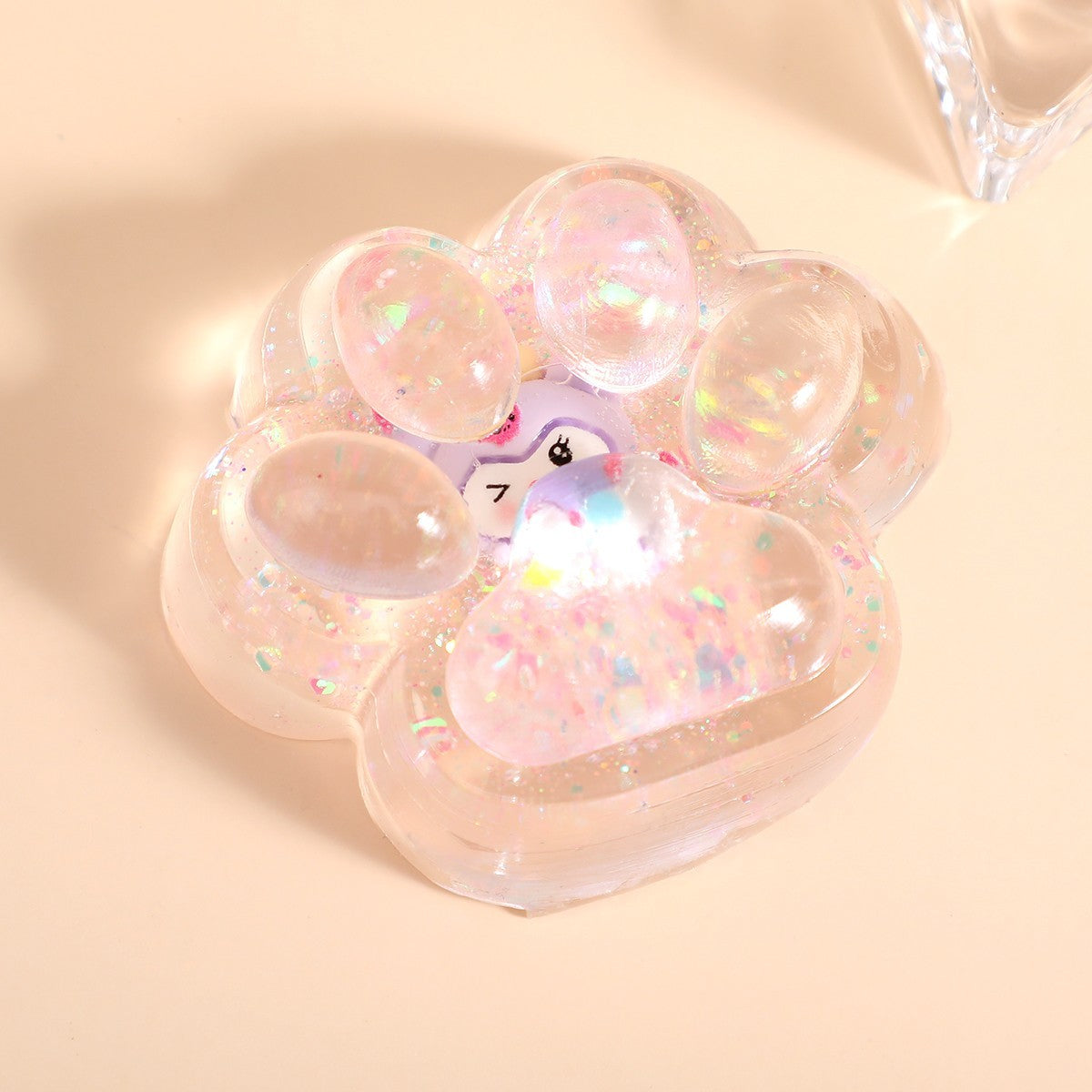Jucarie Antistres Squishy, Flippy, cu Revenire Lenta, Labuta de Pisica Pufoasa, 7.5 cm, Ambalaj Transparent, Model Pinch Family, Multicolor - vivimall.ro