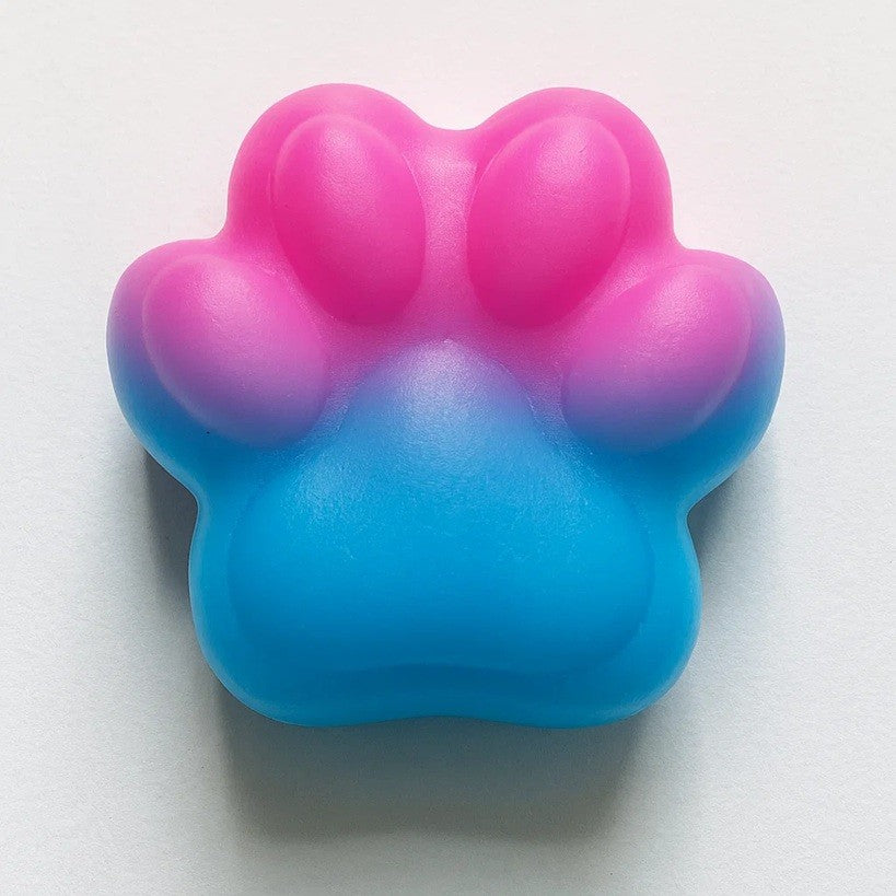 Jucarie Antistres Squishy, Flippy, cu Revenire Lenta, Labuta de Pisica Pufoasa, 7.5 cm, Ambalaj Transparent, Model 270512, Albastru/Roz - vivimall.ro