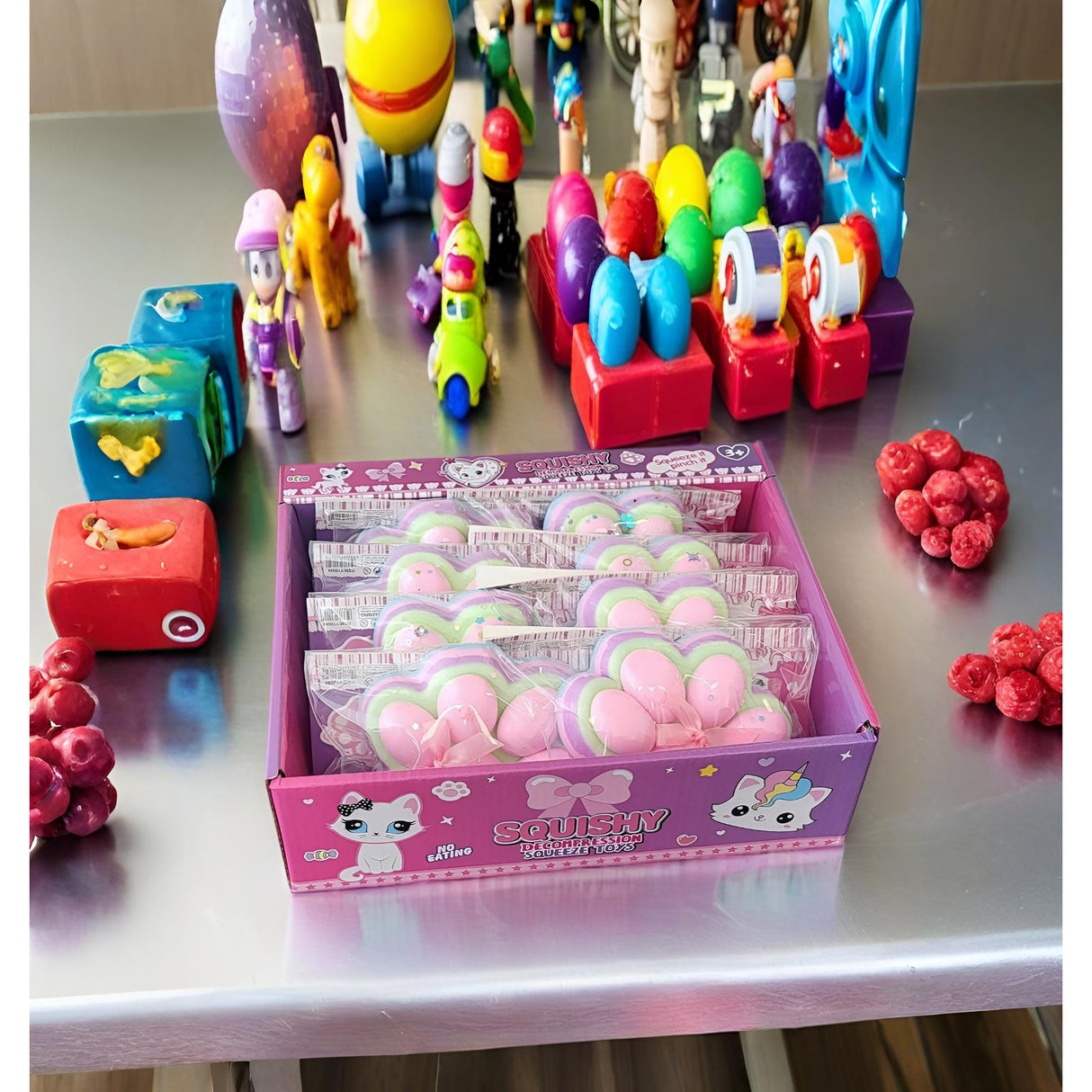 Jucarie Antistres Squishy, Vivimall, cu Revenire Lenta, Model Labuta de Pisica, 200g, 12.5 x 10.5 cm Squeeze Pinch Family, Ambalaj Transparent, Model 11 - vivimall.ro