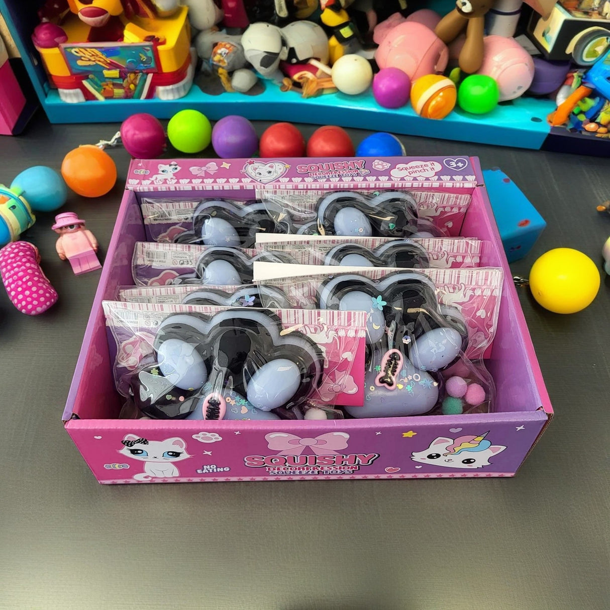 Jucarie Antistres Squishy, Vivimall, cu Revenire Lenta, Model Labuta de Pisica, 200g, 12.5 x 10.5 cm Squeeze Pinch Family, Ambalaj Transparent, Model 12 - vivimall.ro