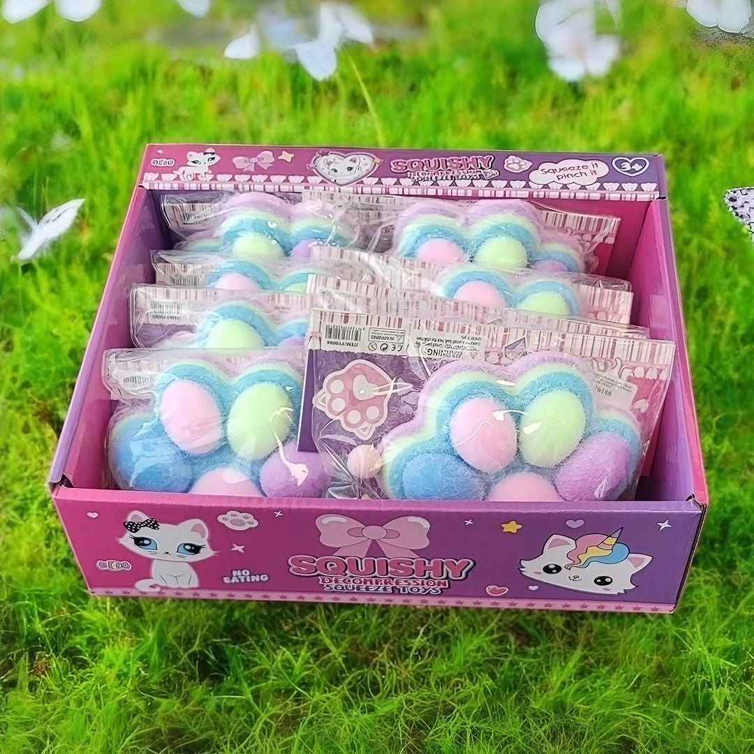 Jucarie Antistres Squishy, Vivimall, cu Revenire Lenta, Model Labuta de Pisica, 220g, 12.5 x 10.5 cm Squeeze Pinch Family, Ambalaj Transparent, Model 1 - vivimall.ro