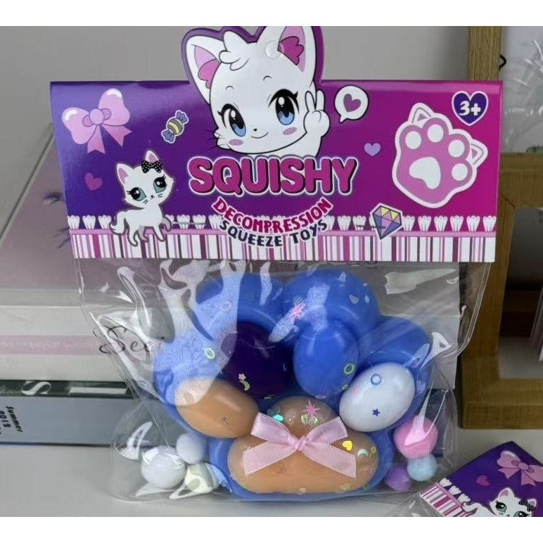 Jucarie Antistres Squishy, Flippy, cu Revenire Lenta, Squeeze Toys, Model Cat Paw, 12.5x10.5 cm, 220g, +3 Ani, din TPR, Model 7, Multicolor - vivimall.ro