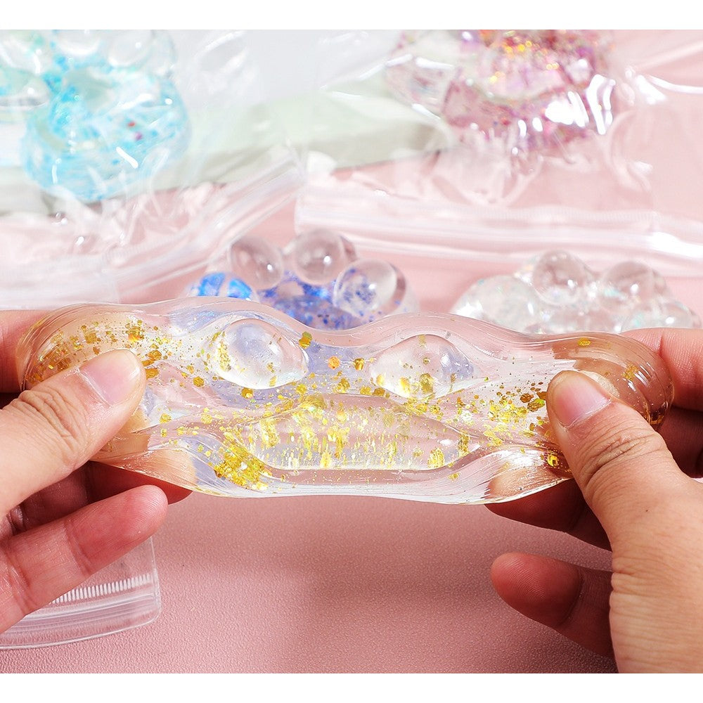 Jucarie Antistres Squishy, Flippy, Labuta de Pisica Pufoasa, cu Revenire Lenta, 7 x 6.5 cm, Model 270532, Multicolor - vivimall.ro