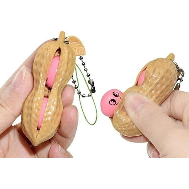 Jucarie breloc aluna antistres, Peanut Fidget Toy, Crem - vivimall.ro