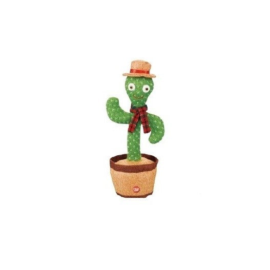Jucarie Cactus dansator cu acumulator, Imita, Canta, Danseaza, Palarie si fular incluse - vivimall.ro