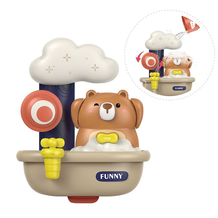 Jucarie de baie Vivimall, Ursulet in cada cu spuma, 29 cm, Jucarie interactiva, Multicolor - vivimall.ro