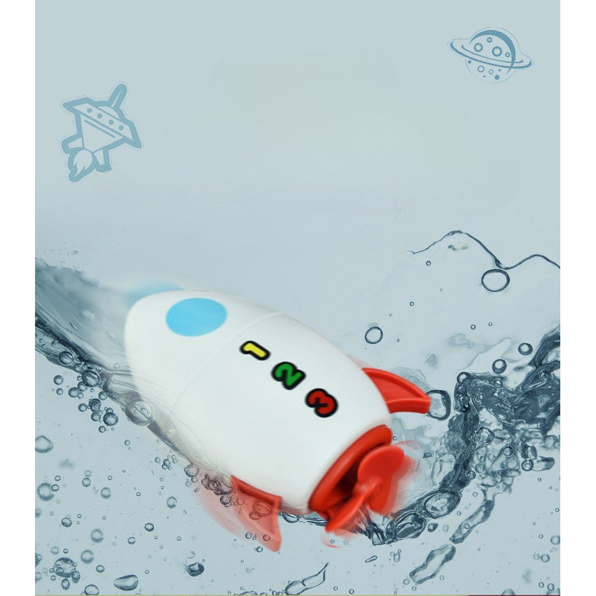 Jucarie de baie pentru copii, Vivimall, Racheta de apa, 11 cm, Alb - vivimall.ro