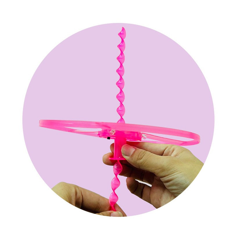 Jucarie Disc Zburator, Distractiv pentru Copii, Vivimall, Aruncator Manual din Plastic, cu Lumini, Roz - vivimall.ro