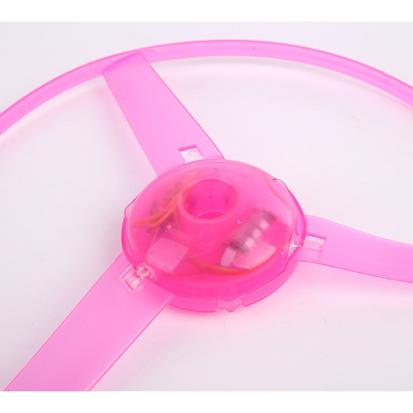 Jucarie Disc Zburator, Distractiv pentru Copii, Vivimall, Aruncator Manual din Plastic, cu Lumini, Roz - vivimall.ro