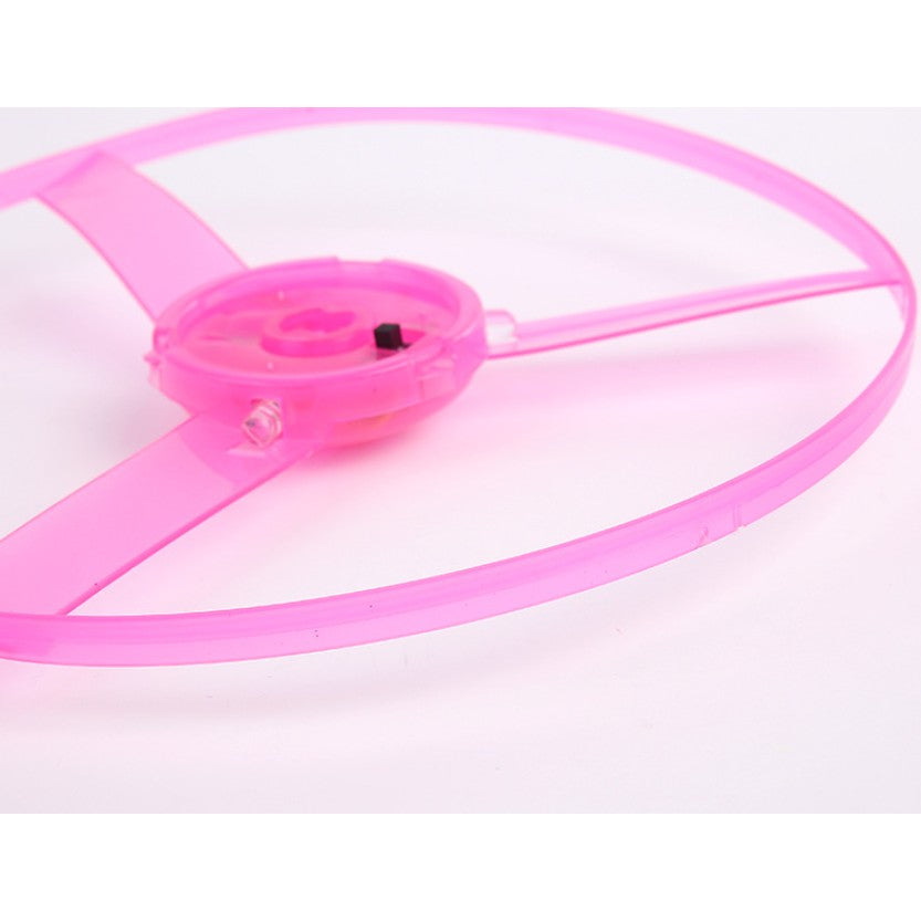 Jucarie Disc Zburator, Distractiv pentru Copii, Vivimall, Aruncator Manual din Plastic, cu Lumini, Roz - vivimall.ro