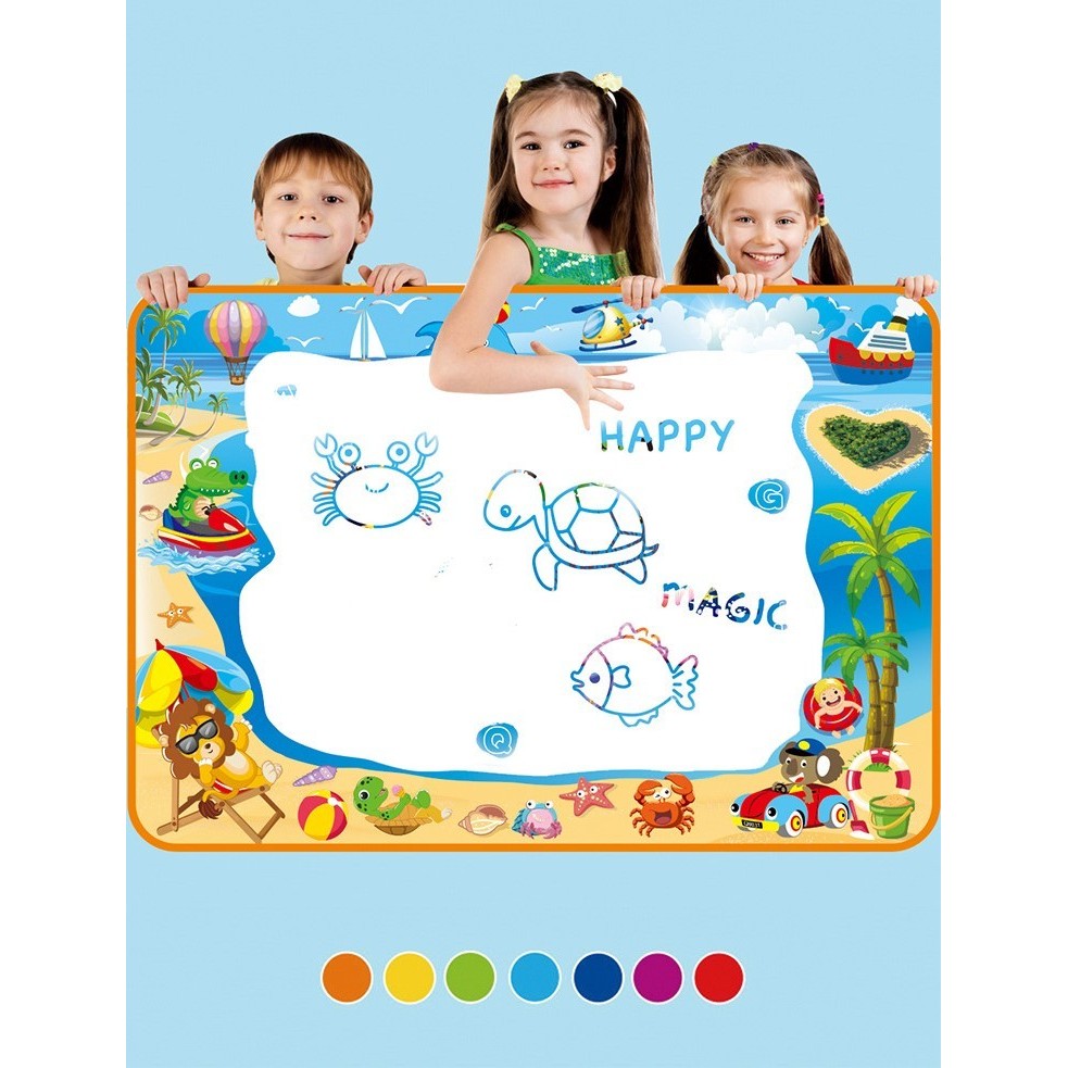 Jucarie educativa de colorat cu apa, covorasul magic, 100x70 cm - vivimall.ro