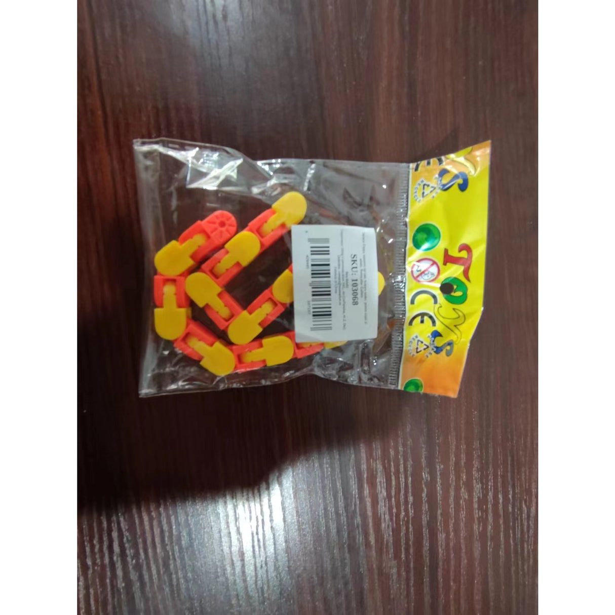 Jucarie Senzoriala Antistres - Puzzle de Imbinat Tip Sarpe, 24 Piese, +3 Ani, Galben