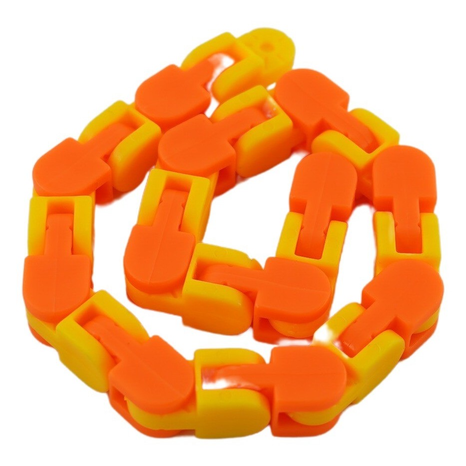 Jucarie Senzoriala Antistres - Puzzle de Imbinat Tip Sarpe, 24 Piese, +3 Ani, Galben