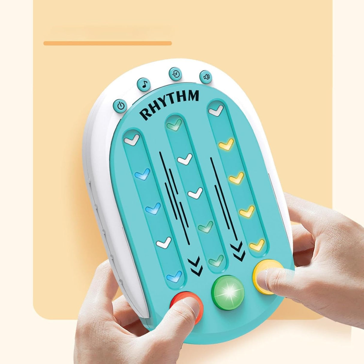 Jucarie Interactiva, Vivimall, Tip Jocuri Ritmice, +3 Ani, din ABS, 8 Niveluri de Joc, 9.5 x 2.5 x 13.6 cm, Albastru - vivimall.ro