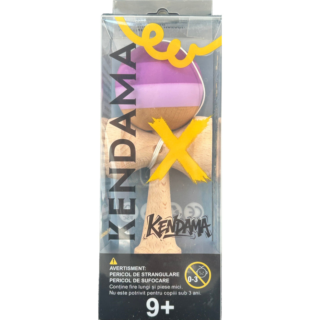Jucarie Interactiva Kendama Profesionala, Vivimall, din Lemn, 18 x 7 x 6 cm, Joc de Indemanare pentru Copii si Adulti, Multicolor Purpuriu Mov Lila - vivimall.ro