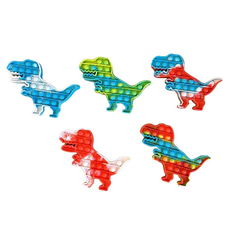 Jucarie Pop it Now & Flip it, Push Bubble Dinozaur Multicolor Model 5 - vivimall.ro