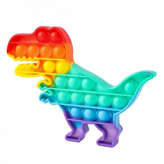 Jucarie Pop it Now & Flip it, Push Bubble Dinozaur Multicolor Model 5 - vivimall.ro