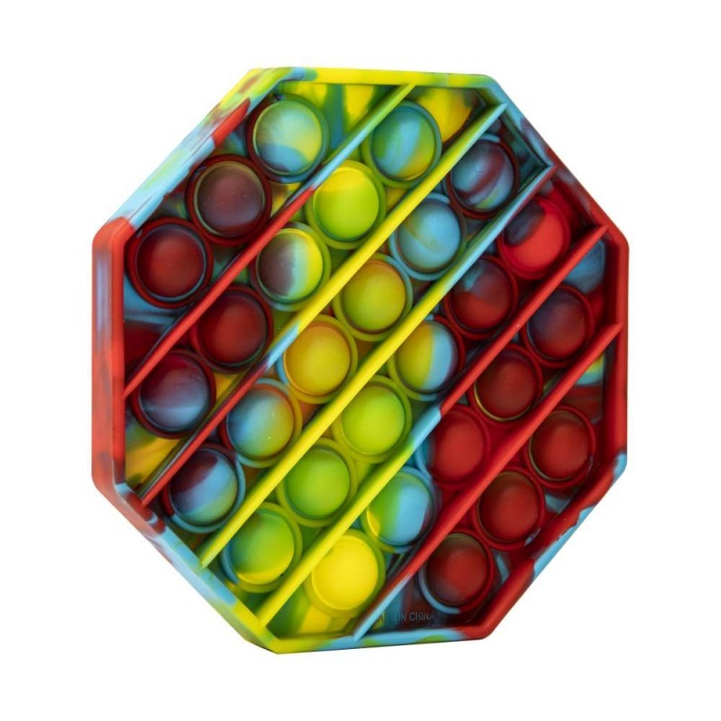 Jucarie Pop it Now & Flip it, Push Bubble Hexagon Multicolor Model 5 - vivimall.ro