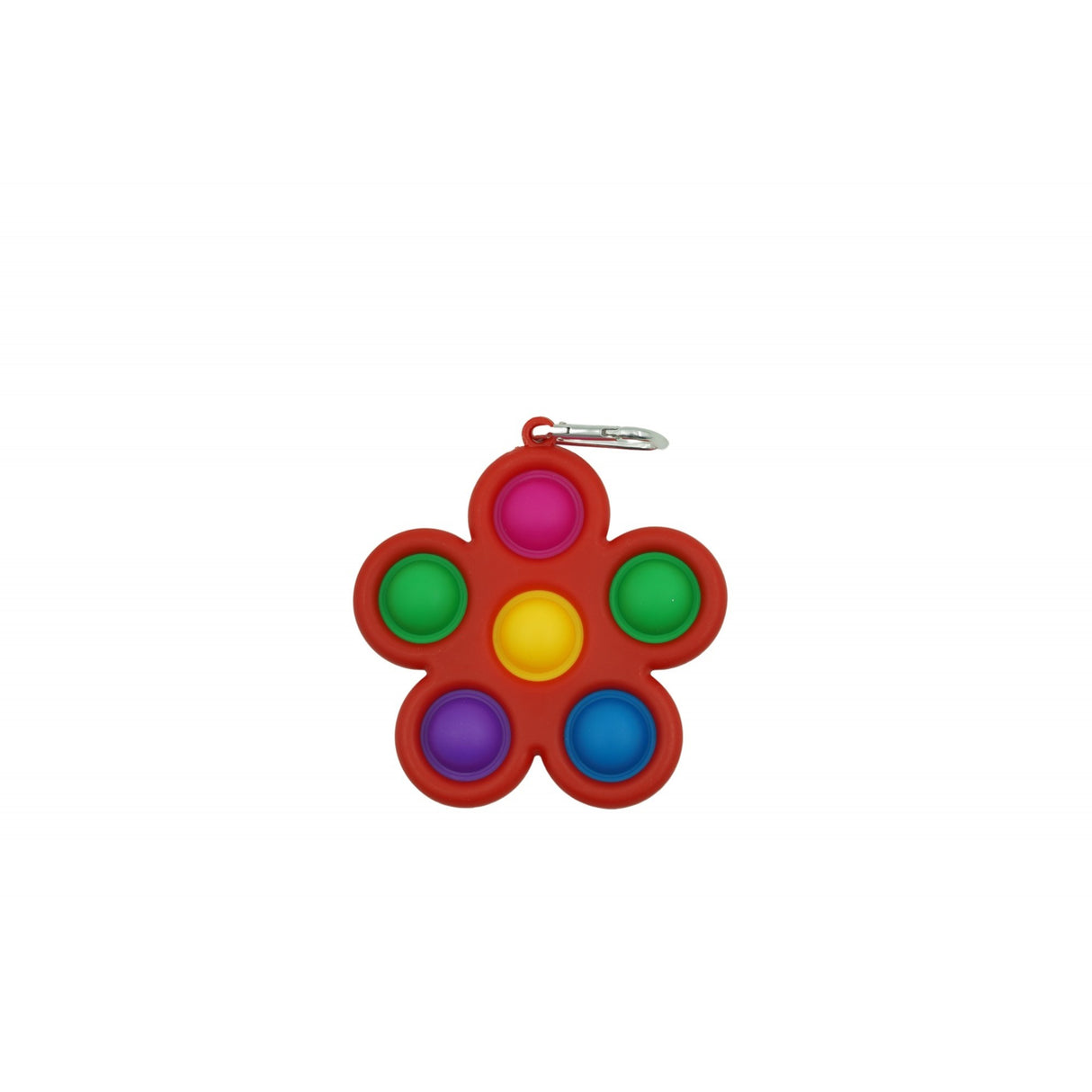 Jucarie Push Pop Bubble Fidget, Pop It, breloc antistres, Floare, Multicolor/Rosu - vivimall.ro