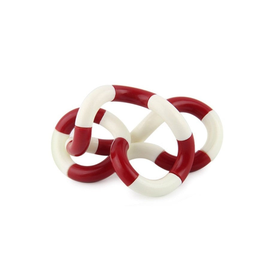 Jucarie senzoriala antistres, Fidget Twist cu miscari infinite de decompresie, Alb/Rosu - vivimall.ro