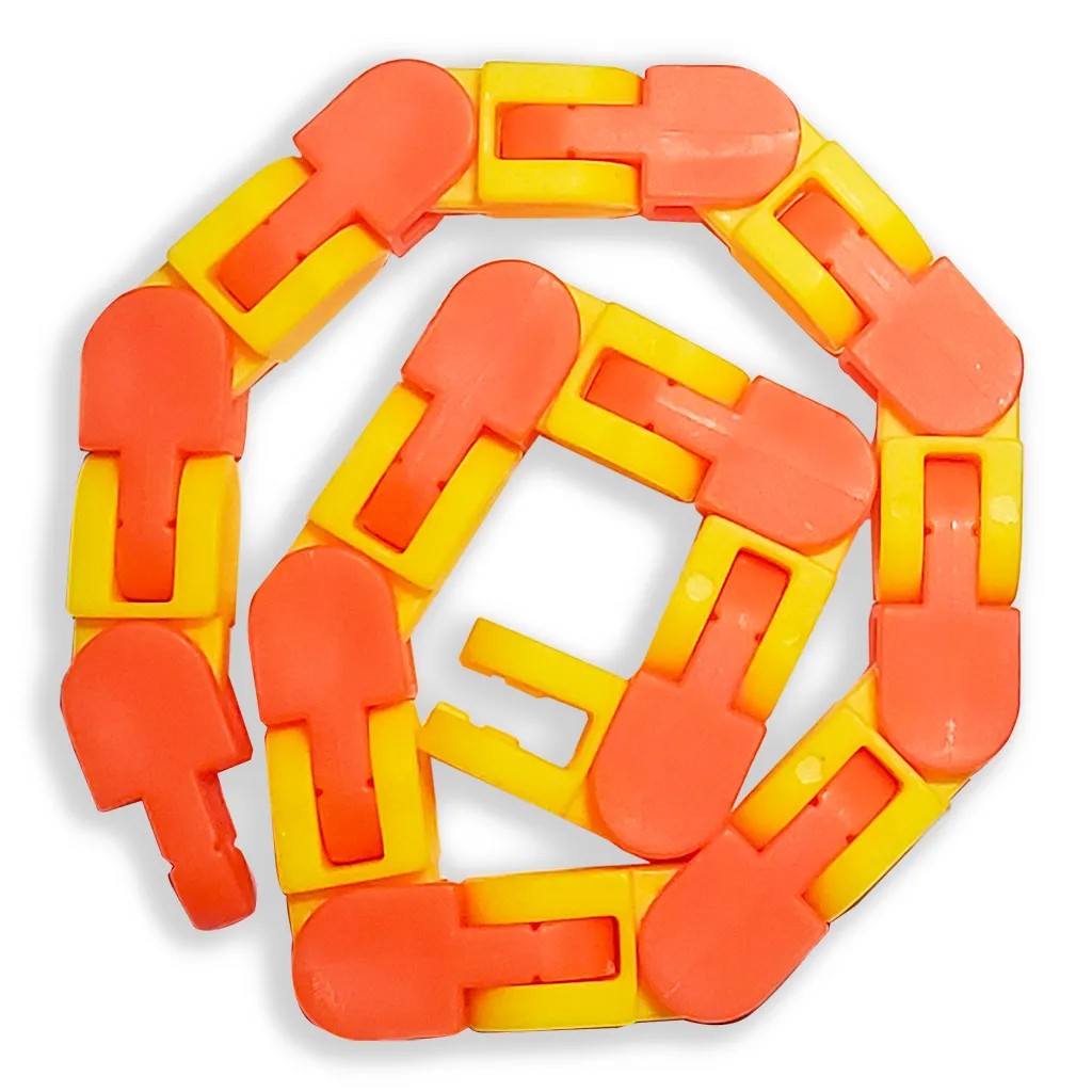 Jucarie Senzoriala Antistres - Puzzle de Imbinat Tip Sarpe, 24 Piese, +3 Ani, Galben