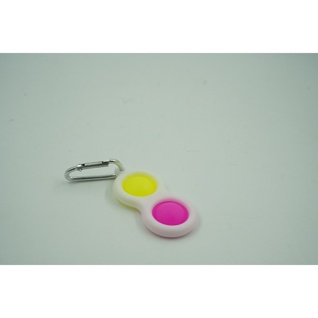 Jucarie Senzoriala Antistres, Simple Dimple, Breloc 2 Bulinute, Alb - vivimall.ro