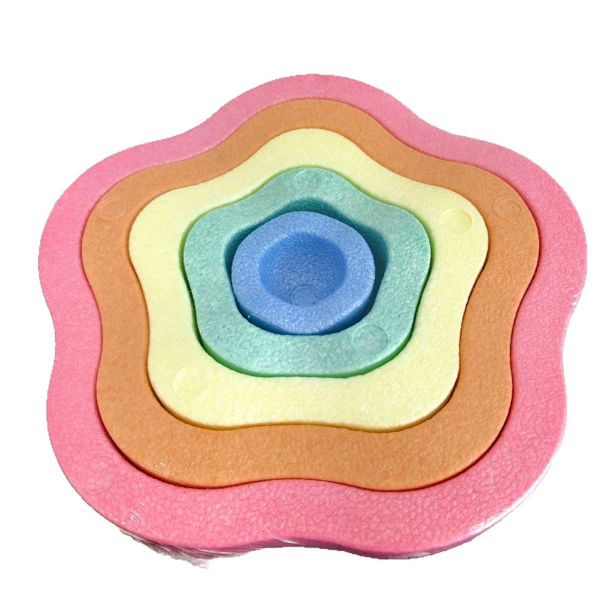 Jucarie Senzoriala de Echilibru, Flippy, Tip Stepping Stones, 5 Piese, din Spuma, pentru Miscare, Sarituri, Prindere, Diametru 28 cm, Model 2, Multicolor - vivimall.ro