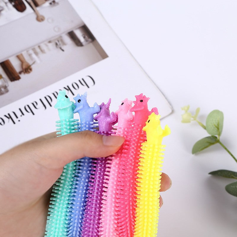 Jucarie senzoriala elastica Vivimall, Fidget Noodle, Antistres, Culori Random - vivimall.ro