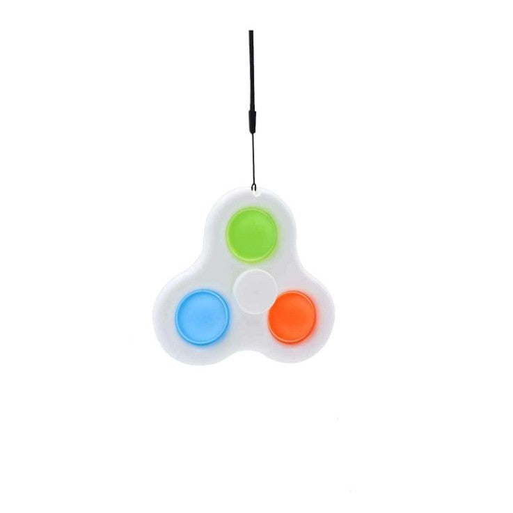 Jucarie senzoriala spinner Vivimall- Fidget Toy, Simple Dimple, 7 cm, Alb/Multicolor - vivimall.ro