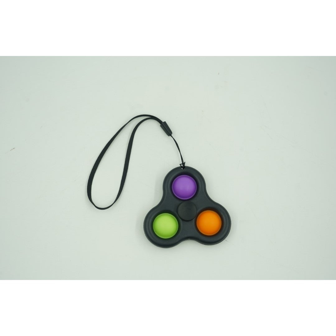 Jucarie senzoriala spinner Vivimall- Fidget Toy, Simple Dimple, 7 cm, Negru/Multicolor - vivimall.ro
