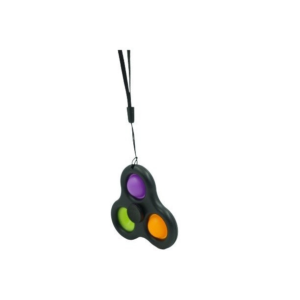 Jucarie senzoriala spinner Vivimall- Fidget Toy, Simple Dimple, 7 cm, Negru/Multicolor - vivimall.ro
