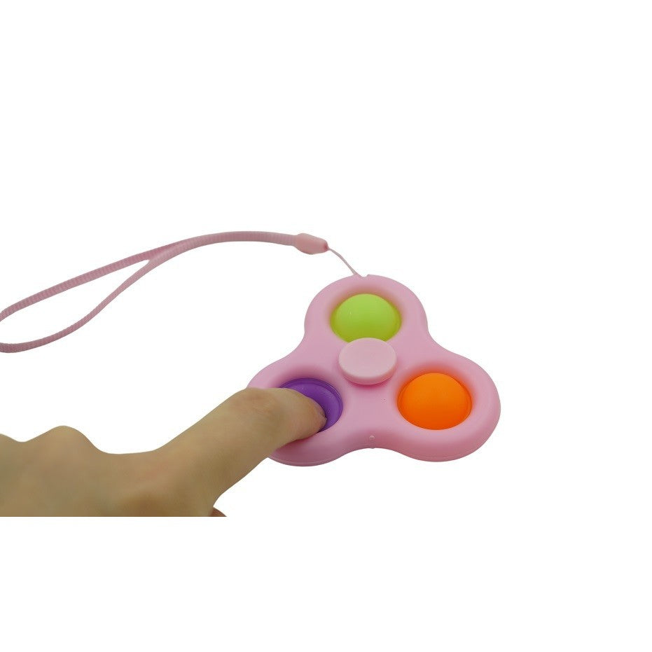 Jucarie senzoriala spinner Vivimall- Fidget Toy, Simple Dimple, 7 cm, Roz/Multicolor - vivimall.ro