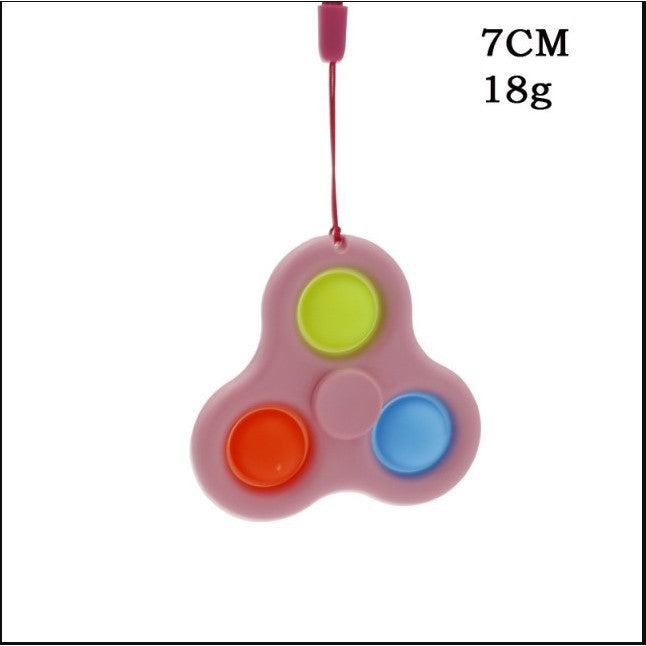 Jucarie senzoriala spinner Vivimall- Fidget Toy, Simple Dimple, 7 cm, Roz/Multicolor - vivimall.ro