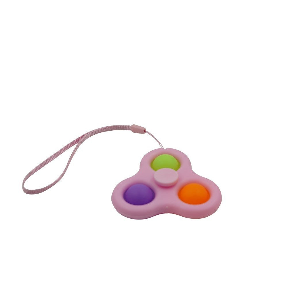 Jucarie senzoriala spinner Vivimall- Fidget Toy, Simple Dimple, 7 cm, Roz/Multicolor - vivimall.ro