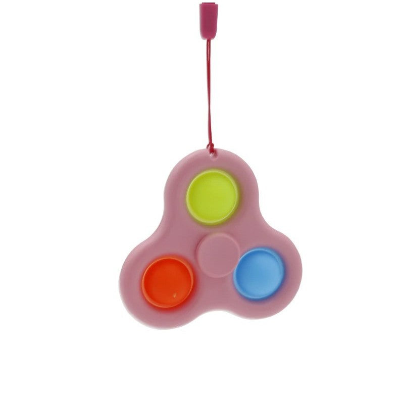 Jucarie senzoriala spinner Vivimall- Fidget Toy, Simple Dimple, 7 cm, Roz/Multicolor - vivimall.ro