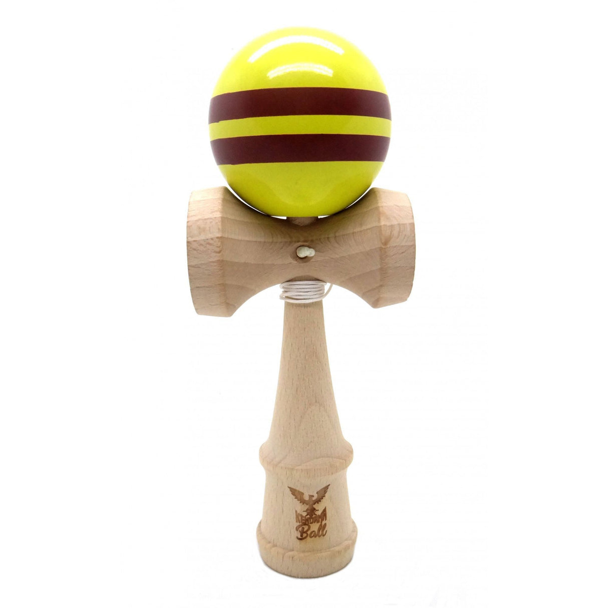 Kendama Ball Originala Stripe Maro Lemn Fag Galben - vivimall.ro