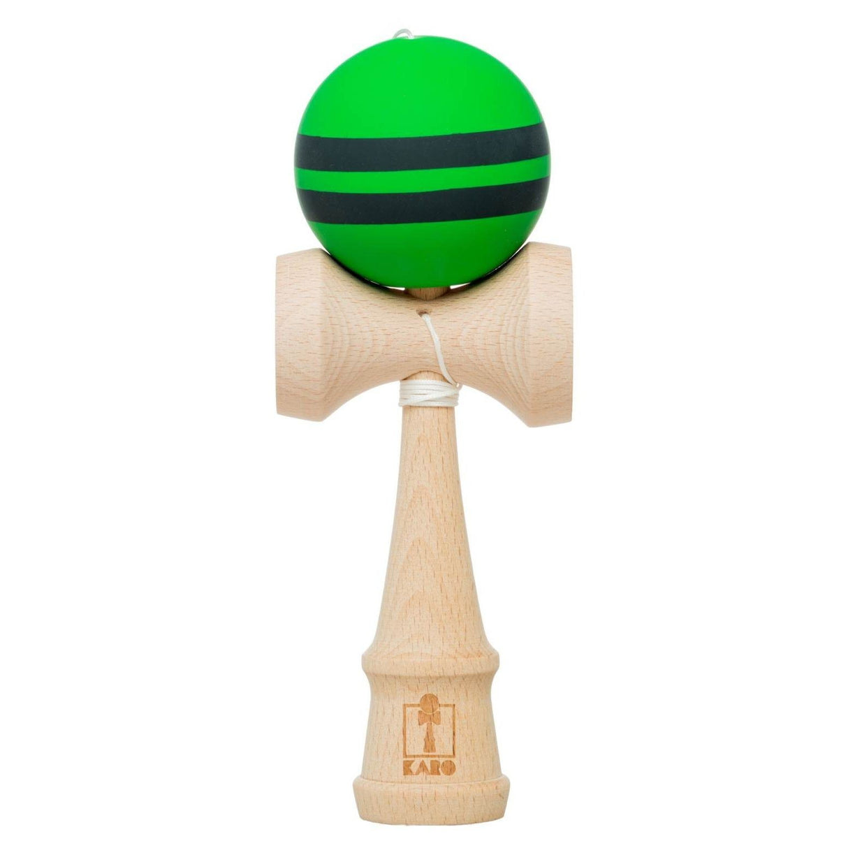 Kendama Karo Grip Rubber Stripe Lemn Fag Verde Negru - vivimall.ro