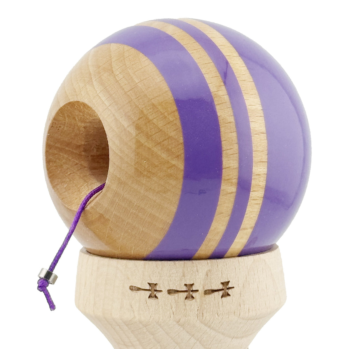 Kendama Originala X - Rainbow, Super Sticky, V3 King Size Cup, Gaura in Baza, Profesionala, Vivimall, din Lemn, 18 cm, Indigo
