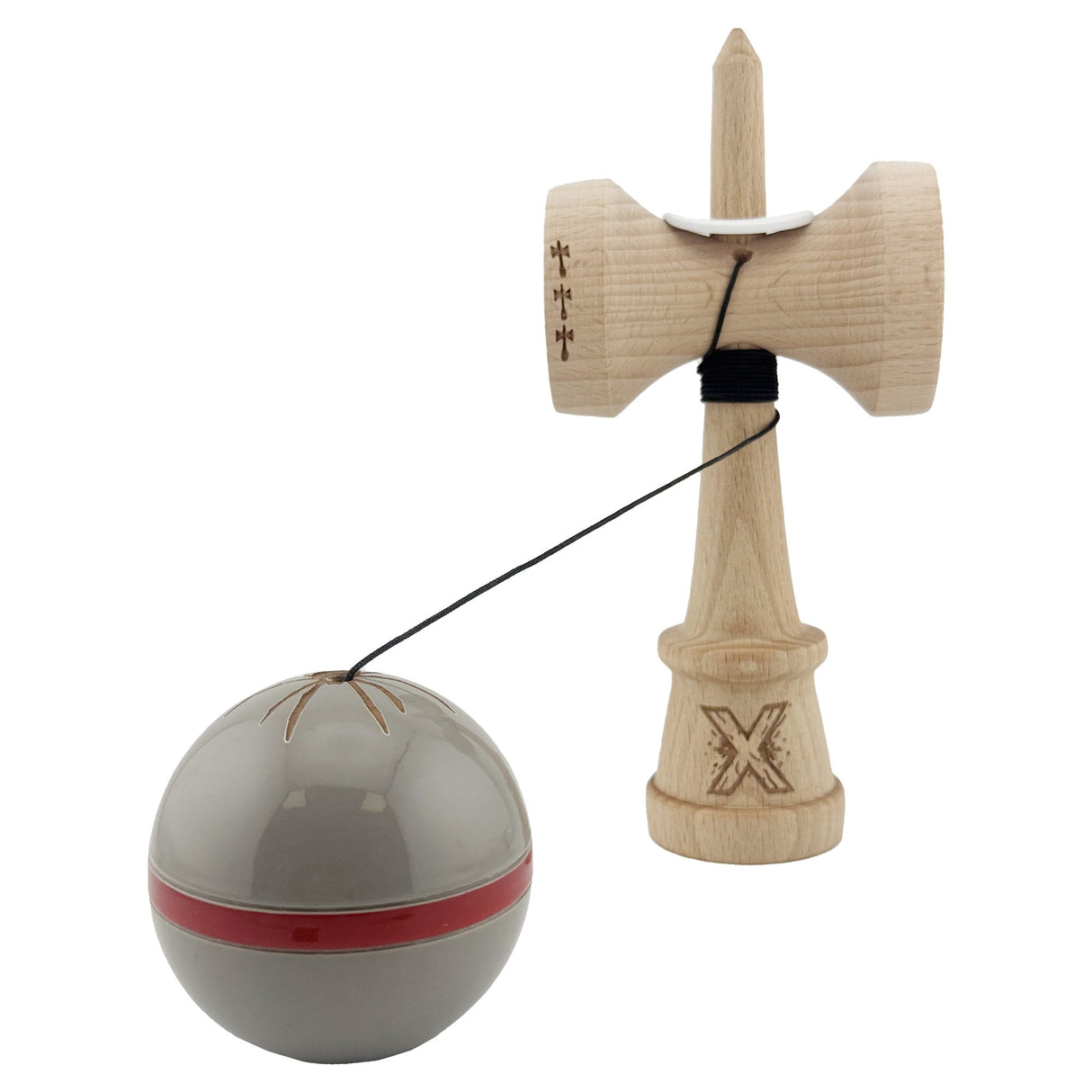 Kendama Originala X - Silken, Super Sticky, V3 King Size Cup, Gaura in Baza, Profesionala, Vivimall, din Lemn, 18 cm, Ice - vivimall.ro