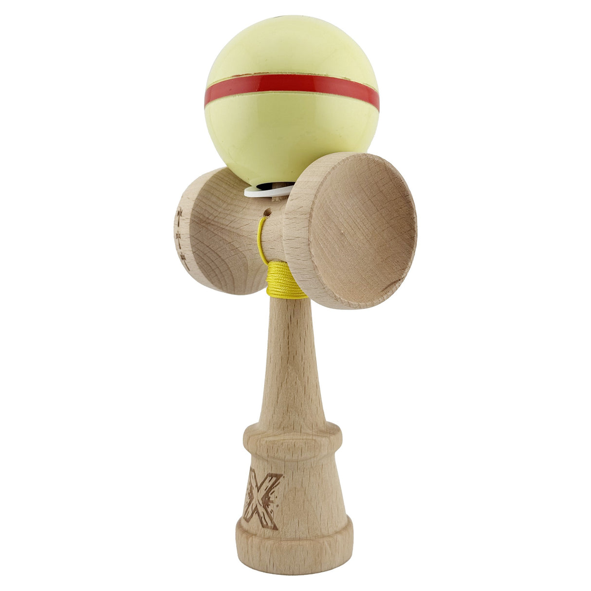 Kendama Originala X - Silken, Super Sticky, V3 King Size Cup, Gaura in Baza, Profesionala, Vivimall, din Lemn, 18 cm, Cream - vivimall.ro