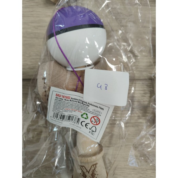 Kendama X Originala, Profesionala, Flippy, Big Cups V3, Rubber Grip model mov/alb