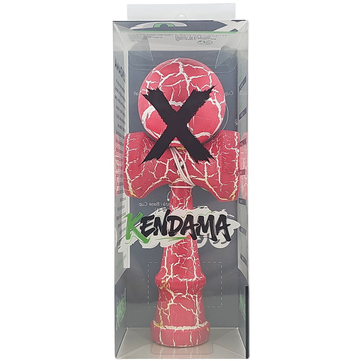 Kendama X Originala, Profesionala, Vivimall, Cracked, din Lemn, 18 cm, Roz Aprins/Alb - vivimall.ro