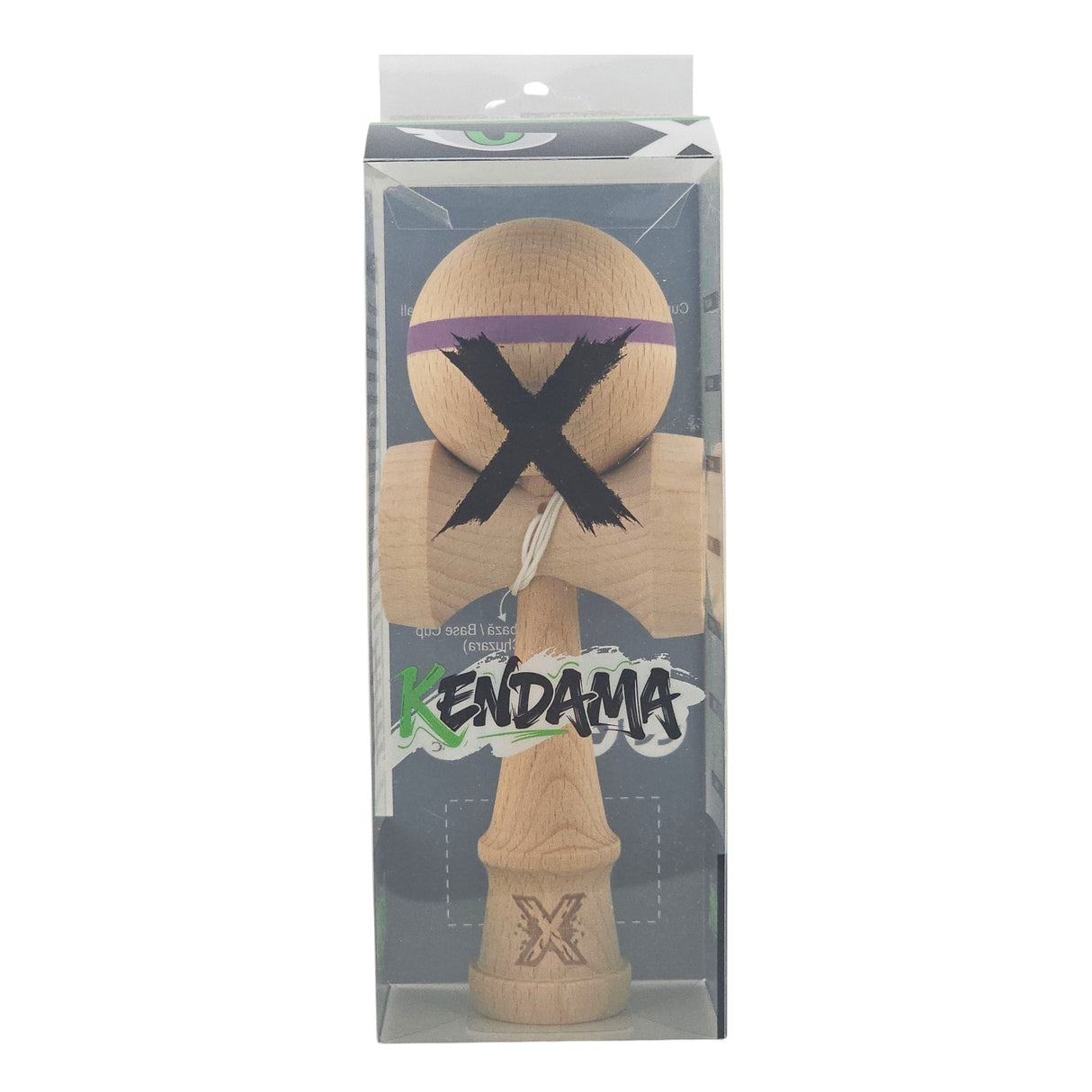 Kendama X Originală, Profesională, Vivimall, din Lemn, 18 cm, Dunga Mov - vivimall.ro