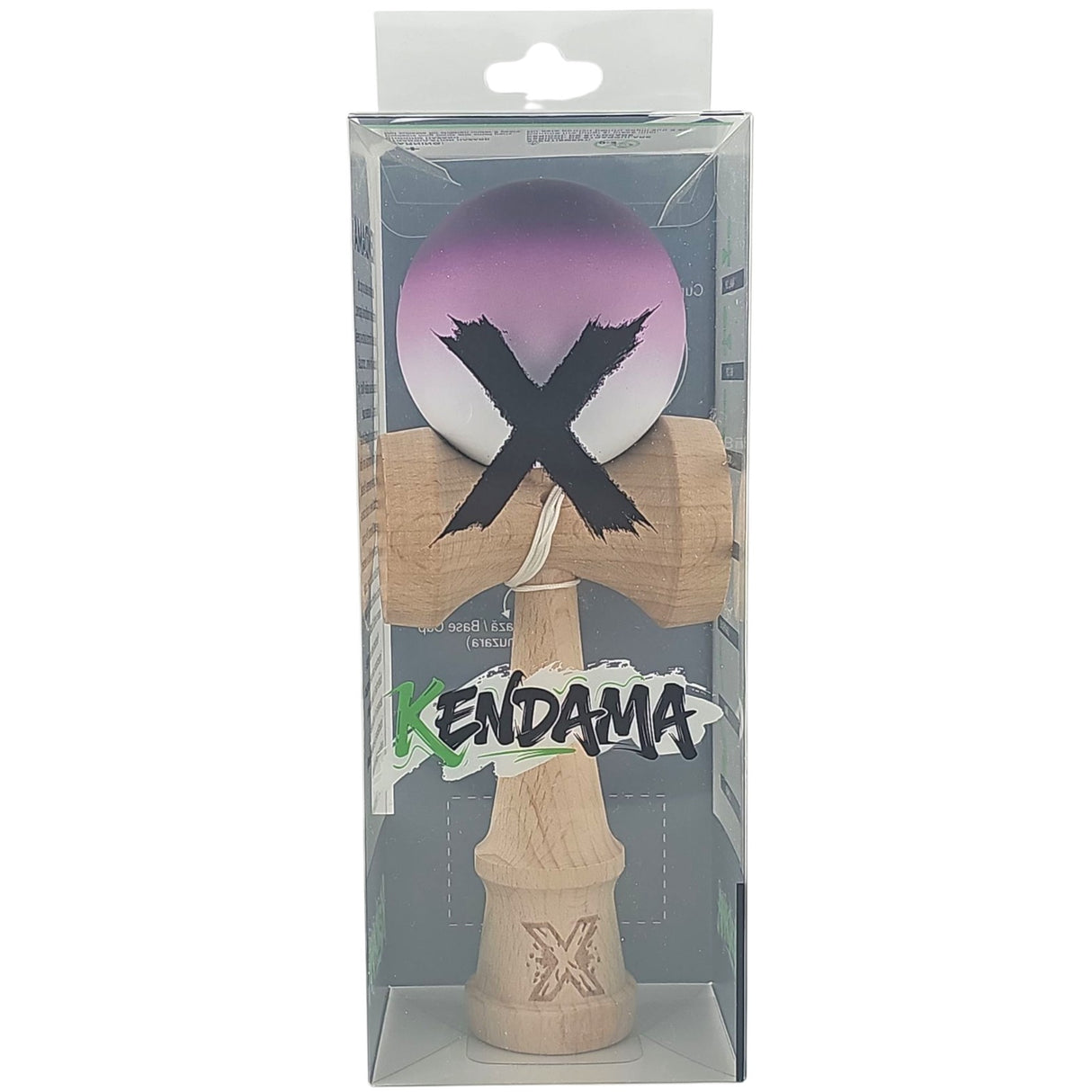 Kendama X Originala, Profesionala, Vivimall, din Lemn, Rubber Grip, 18 cm, Negru/Maro/Alb - vivimall.ro