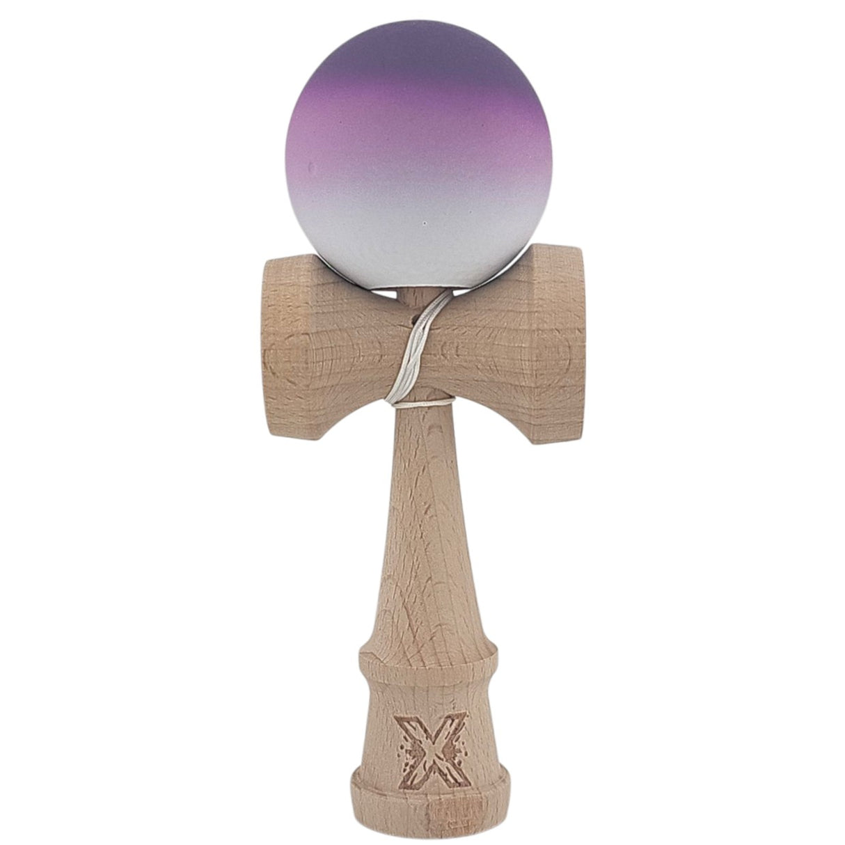 Kendama X Originala, Profesionala, Vivimall, din Lemn, Rubber Grip, 18 cm, Negru/Maro/Alb - vivimall.ro