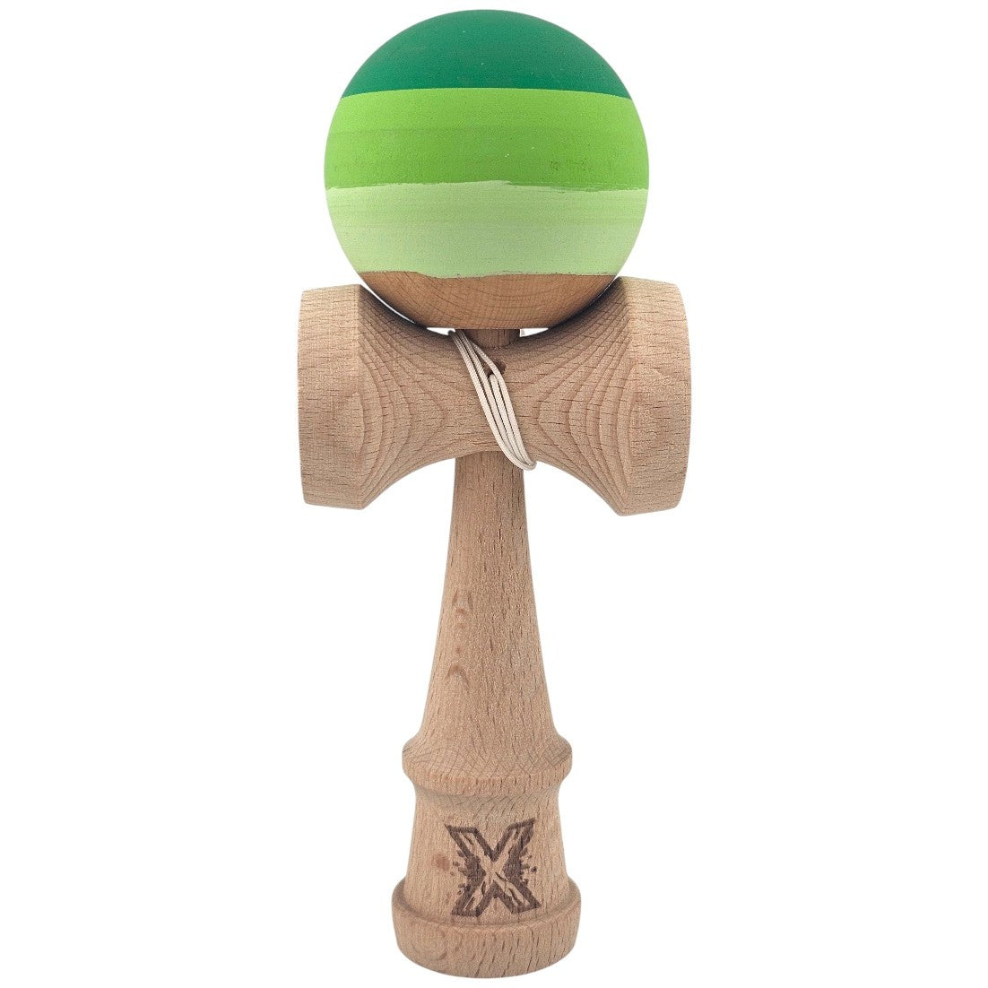 Jucarie Kendama X Originala, Profesionala, Vivimall, din Lemn, Rubber Grip, 18 cm, Verde in 3 Culori